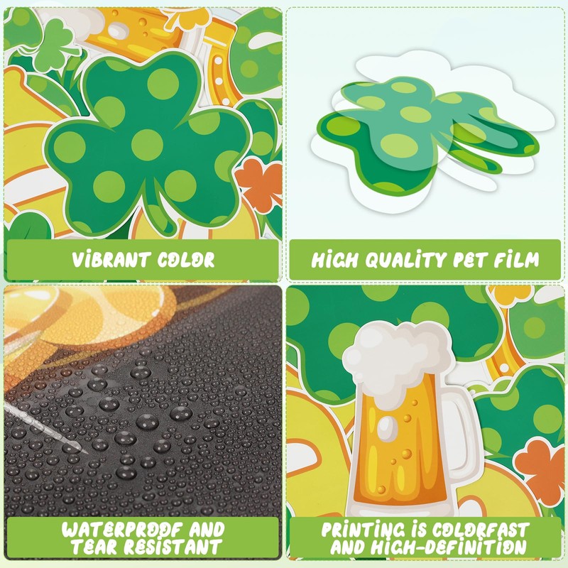 Jacyan 155PCS St.Patrick's Day Bulletin Board Decoration Set Shamrock Bulletin