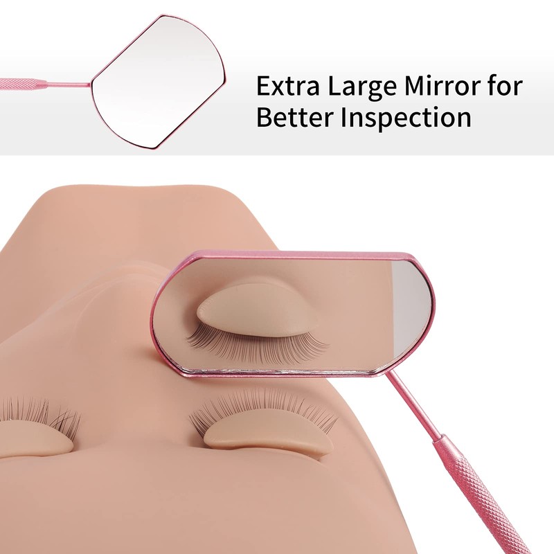 Miuffue Lash Mirror for Eyelash Extensions, Detachable Stainless Steel Large