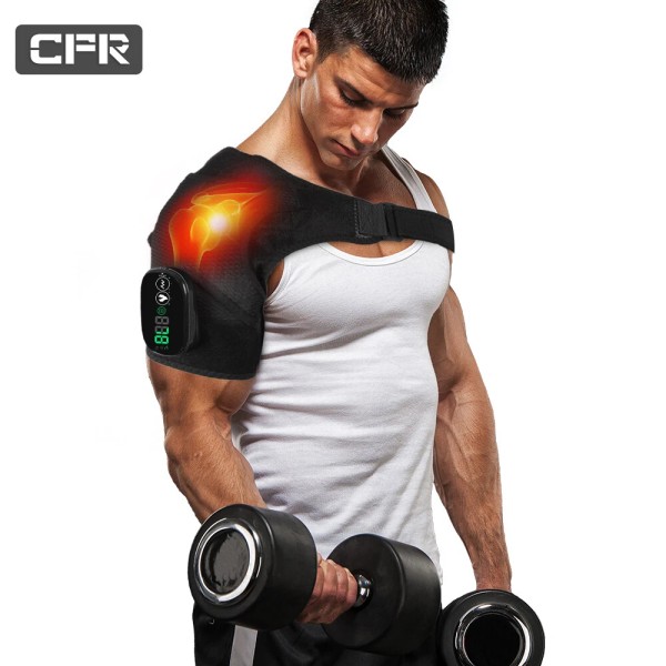 CFR Heated Shoulder Brace Massage Rotator Cuff Support Compression Wrap