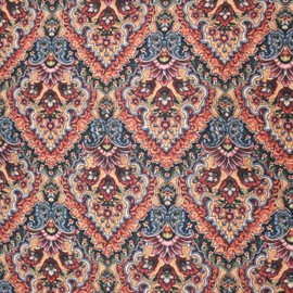 Super Soft Printed Cashmere Floral Polyester Fabric Sold Per 3 Metre Bundle 114cm Wide Light Weight (Orange)