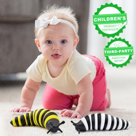 Cevioce Fidget Slug Toy, Sensory Slug Fidget Toy for Kids & Adults, 2 PCS Cute 3D Articulated Sensory Toys - Can Be Spliced, Safe｜Exercise Wrist Strength & Stress Relief, Great Gift for ADHD Autism B