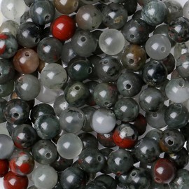 ZHIYUXI Dragon Blood Stones 100pcs 6mm Red Crystals Beads for Bracelet Jewelry Making Gemstones 2 Strand Round Spacer for Necklace DIY Christmas Gifts for Women Men