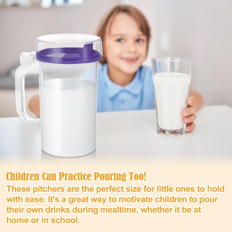 Newtay 6 Pack Early Learning Kids Easy Pouring Mini Pitchers