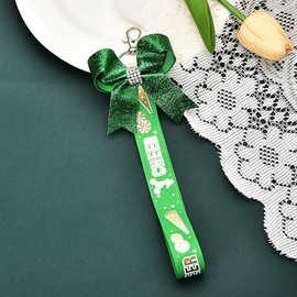Cheerleader Cheering Stuff for Girls Kids Cheer Charms for Cheer Backpack Bag Accessories Keychains for Toddler Teen Daughter Cheerleading Gifts for Cheer Sister Green Cheer Lanyard for Keys Wallets