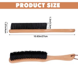 Tyqour Clothes Brush Lint Brush Wooden Boar Bristle Brush Hair Brush Carpet Sofa Brush for Suits, Coats, Bedding, Leather Goods, Pet Hair etc., Cleaning and Dust Removal