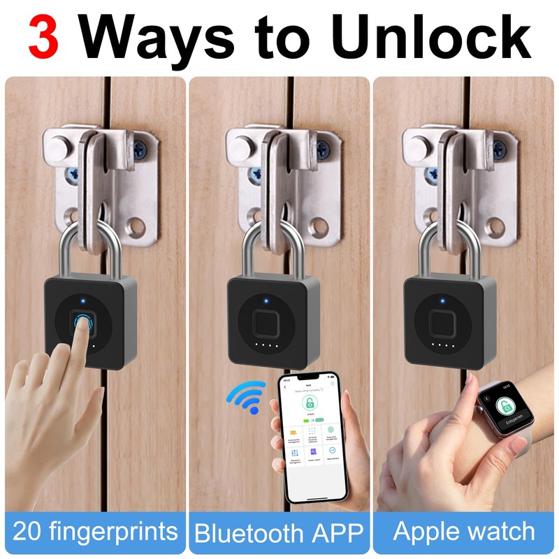 Gym Locker Padlock eLinkSmart Fingerprint Mobile APP Unlock Remote Management