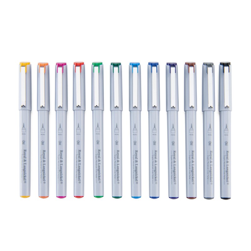 Royal & Langnickel - 12pc Graphic Microbrush Artist Markers