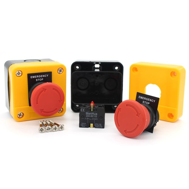 CGEAMDY Waterproof Emergency Off Pressure Switch, Mushroom Emergency Off Switch