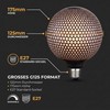 greenandco Vintage Design LED Lamp Black Patterned Hexagons Dimmable E27