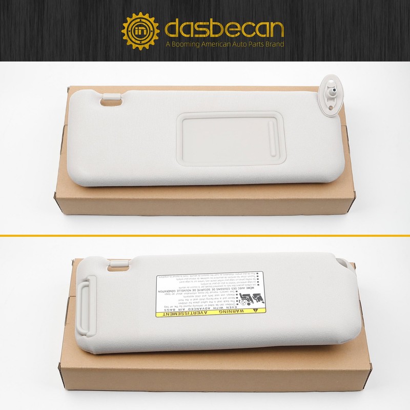 Dasbecan Gray Right Passenger Side Sun Visor Compatible with 2005-2010