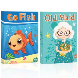 Card Games,Go Fish,Old Maid Card Game for Kids Toddler,2 Decks of Classic Fun Card Game for Game Nights and Family Gatherings,Great Gifts for Birthday Holiday Easter Basket Stuffers(Go Fish&Old Maid)