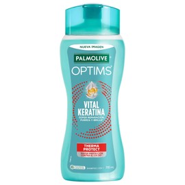 Palmolive Shampoo Optims Therma Protect 700ml. Fórmula con Vital Keratina que Protege el Cabello de hasta 233 grados, Contra el Calor de Planchas y Secadoras