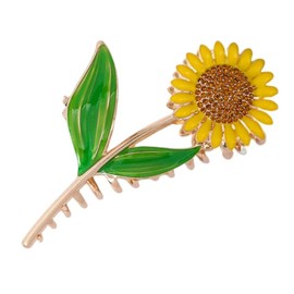 Golden Women's SunFlower Hair Clips, Fashion Flower Shaped Claw Clips, Elegant NonSlip Hair Clips,Claw Clips for Thick Hair, Nonslip Large Claw Hair Clamps Sunflower Style Hair Clips Accessories Women