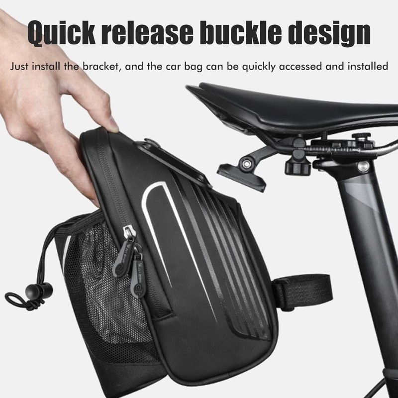 Bike Seat Bag Waterproof Reflective Saddle Bag with Water Bottle