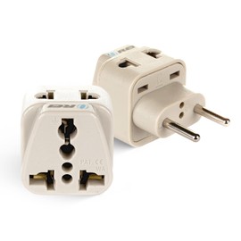 OREI USA to Europe, Turkey, Spain & More (Type C) Travel Adapter Plug - 2 in 1 - CE Certified - RoHS Compliant - 2 Pack - White Color (DB-9C-2PK)