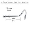 Body Candy Stainless Steel 1.57mm Clear Accent Micro Nose Stud