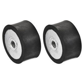 sourcing map M8 Rubber Mounts, 2pcs Female/Female Vibration Isolator Shock Absorber, for Garage Motor Air Compressor Car Boat Bobbins, D40mmxH20mm