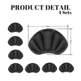 4 Pairs Sneaker Repair Patch, Heel Patch, Shoe Heel Repair Sneaker, Leather Heel Protector, Heel Pad Repair for Most Types, Black