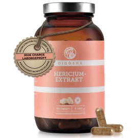 QIDOSHA® Hericium Extract Capsules High Dose 180 Pieces 1300 mg Hericium Erinaceus Vital Fungus Extract per Daily Dose Hedgehog Gosebeard Capsules Lion Mane Mane Mushroom Lions Mane Vegan Laboratory Tested