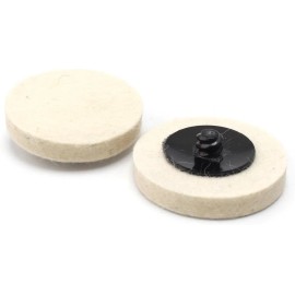 8milelake 10PCS 2 inch Wool Buffing Polishing Pad Sanding Pad Wool Grinder Disc Roll Lock