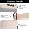 Geyecete X-Large Cotton Rope Dog Basket with Leather handle Blanket