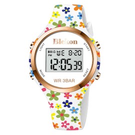 Blekon Original Outdoor Sport Watches Alarm Clock Waterproof Digital Watch (Floral)