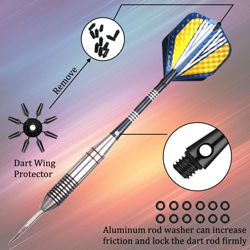 DKDDSSS 3 Pack 22g Tip Darts Set, Professional Darts with