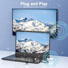 Mini Portable Wireless HDMI Transmitter and Receiver 4K, Plug & Play, 1080P Output Wireless HDMI Extender, Support 5/2.4GHz for Streaming Video/Audio from Laptop,PC to HDTV/Projector