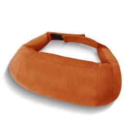 POKSRI 1 Cushion for Car Headrests, Neck Support Car, Velvet Headrest Cushion for Driving, Made of Polyester, 32 x 13 cm Vehicle Seat Cushion (Ochre Brown)