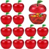 DOERDO 12pcs Red Apple Container Fruit Candy Box Plastic Bobbing