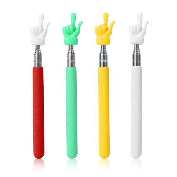 4pcs Telescopic Teachers Pointers, Extendable Pointing Stick Retractable Pointer Whiteboard