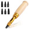 Bestgle Adjustable Leather Hole Punch Tool, Automatic Wood Handle Screw