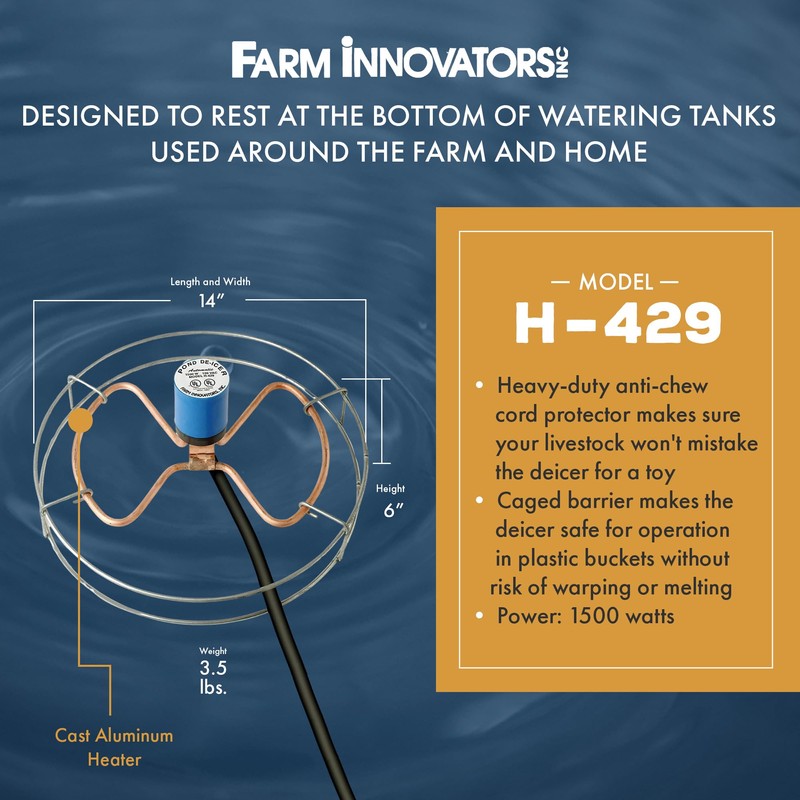Farm Innovators 1500 Watt Cast Aluminum Submergible Water Tank Heater