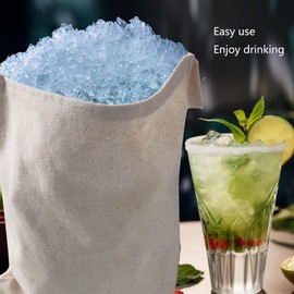 Lewis Bag Canvas Ice Crushing Bag for Chilled Cocktail, Bar Tools Kitchen Accessory 9.5”W X 13.8”L (2)