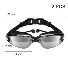 Swimming Goggles Fog UV Professional Swimming Goggles Swimming Goggles Swimming Goggles No Leakage Anti, Mirrored Swimming Goggles, Polarised Swimming Goggles for Adults
