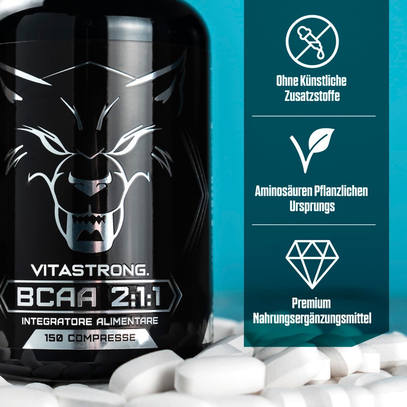 Vitastrong BCAA 211 | 100% Pure L-Leucine, L-Isoleucine, L-Valine with