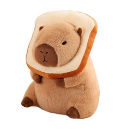 champracer Capybara Cuddly Toy, Cute Capybara Plush Toy with Portable Toast Headdress, Plush Throw Cushion, Gift Stuffed Toy, Plush Toy, Gift for Children (40 cm)