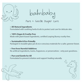 Balm Baby Diaper Balm Stick – Natural Diaper Rash Cream & Multipurpose Baby Skin Ointment with Organic Calendula - Vegan - Soothing, Healing, Moisturizing – Newborn Cradle Cap, Dry Skin (Single)