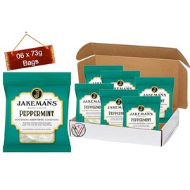 Jakeman Soothing Menthol Lozenges 73g Different Flavours (06 x 73g Bags (Half box), Peppermint)