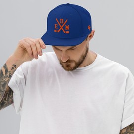 Edmonton Hockey Sticks Retro EDM Snapback Hat Baseball Cap Royal Blue