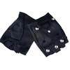 SELECOCO Studded Fingerless Gloves, Punk Rock, PU Leather, Half Finger
