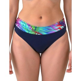 VIVISENCE Bikini Bottoms High Waistband Ideal for Beach and Sports 3232/3233M, Tropical, 3 XL
