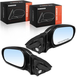 A-Premium A-Premium Pair (2) Driver and Passenger Side Power Door Mirror - Compatible with Honda Accord 1990 1991 1992 1993 - Non-Heated Manual Folding Black Outside Rear View Mirror