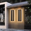 Picico 12in Modern LED Outdoor Wall Lights, Dimmable Black Exterior