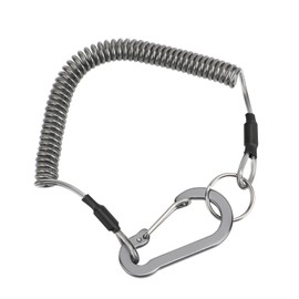 SANLIKE Wire Spring Cord Strap for Fishing, Wire Rope, Stretchable, Carabiner, Ring, Coil Strap, Prevents Falling, Theft, Loss, Multi-Purpose, te Rope (Suitable for Daily Use, 6.6 lbs (3 kg) -