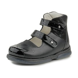 Memo Princessa Corrective Orthopedic Leather Mary Jane AFO Shoes, Black, 28, (11 M US Little Kid)