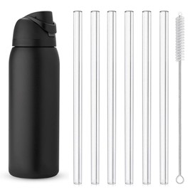 6 PCS Straws for Owala FreeSip 40 oz Water Bottle, Reusable Plastic Straws with Cleaning Brush for Owala Cup 40 oz Plastic Clear Straw Travel Sports Cup Replacement Accessories,Clear