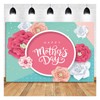 8x6ft Happy Mother's Day Photography Backdrop Pink Flower Photo Green