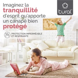 Tural - Sofa Cover 100% Waterproof and Elastic Grey | 1 Seater (70 cm - 100 cm) Venezia | Sofa Cover / Water Resistant Sofa Protector | Waterproof and Flexible Sofa Cover