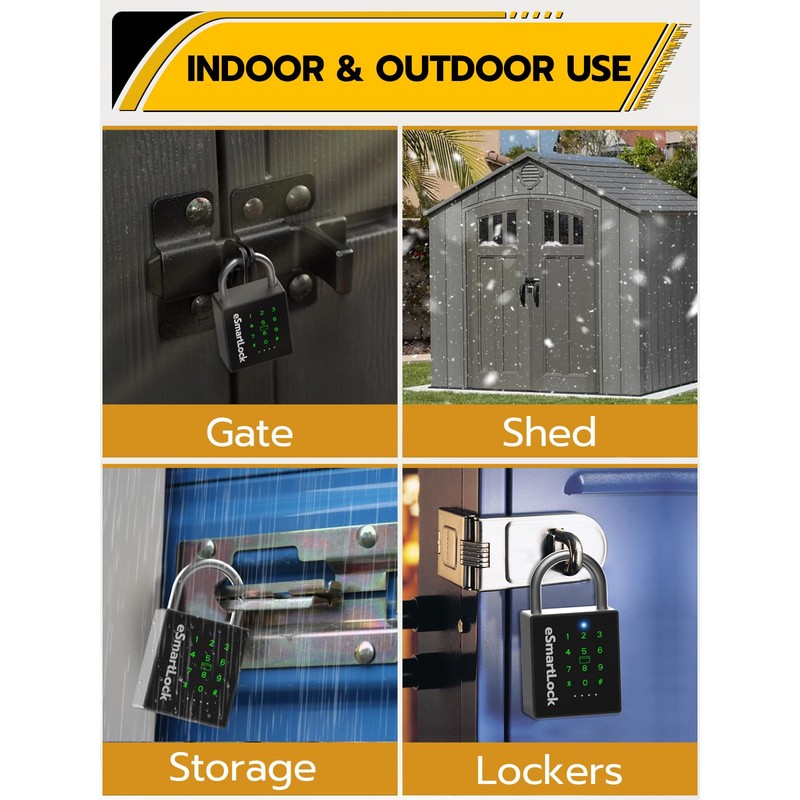 Anweller Heavy Duty Smart Padlock, Bluetooth Padlock with Code and